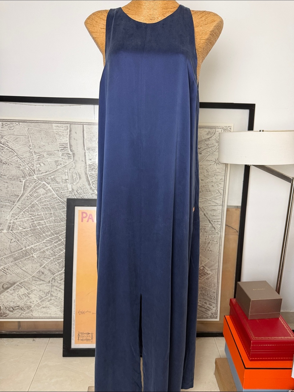 LUNYA washable Silk blue dress Size L
